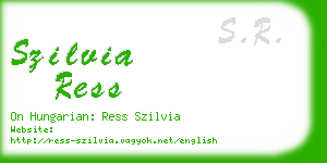 szilvia ress business card